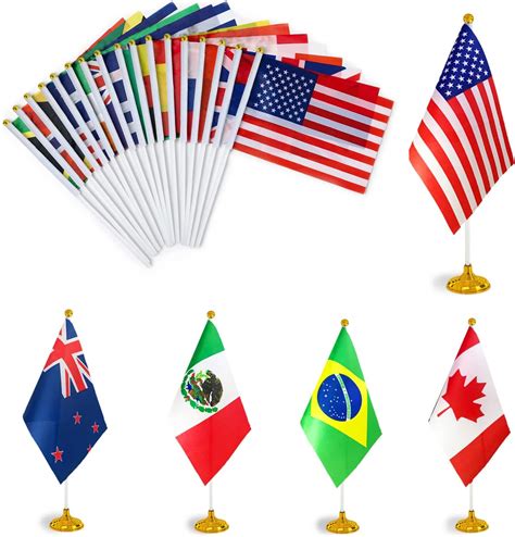 Wxtwk 50 Pack Countries Flag World National Table Flag