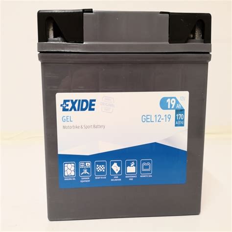 Exide Gel 12 19 12v 19Ah Motorcycle Gel Battery YT19BL BS 12 19