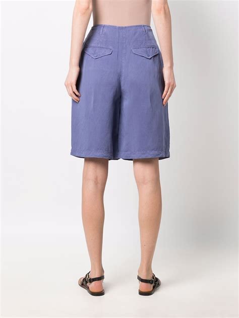 Emporio Armani Knee Length Wide Leg Shorts Blue FARFETCH