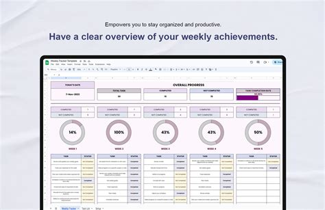 Weekly Tracker Template in Excel, Google Sheets - Download | Template.net