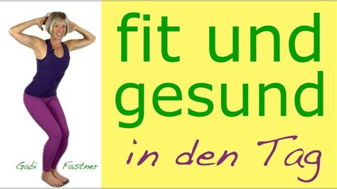 A Woman In Tights And Leggings With The Words Fit Und Gesund In Den Tag