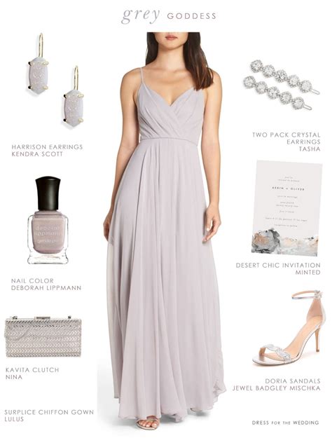 Long Light Grey Chiffon Bridesmaid Dress - Dress for the Wedding ...