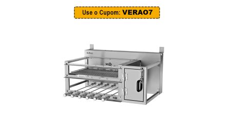 Churrasqueira Due Rotativo Lift Grill Braseiro Inox