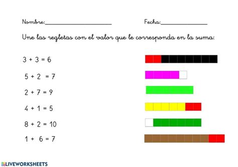 Regletas Sumas Ficha Interactiva