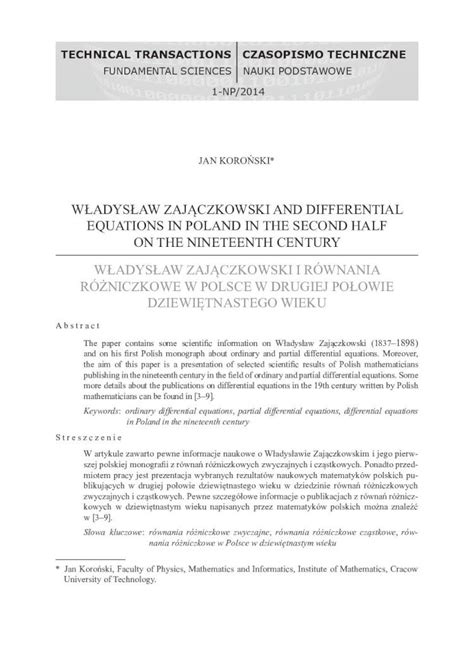 PDF TECHNICAL TRANSACTIONS CZASOPISMO TECHNICZNE Z39 Rachunek