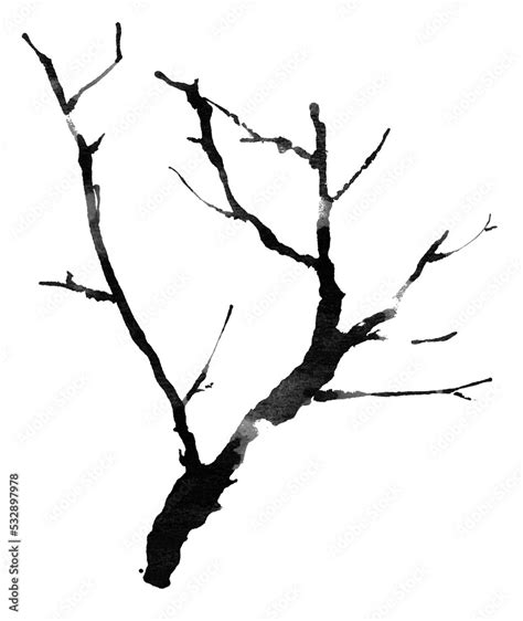 silhouette illustration of a dead tree Stock Illustration | Adobe Stock