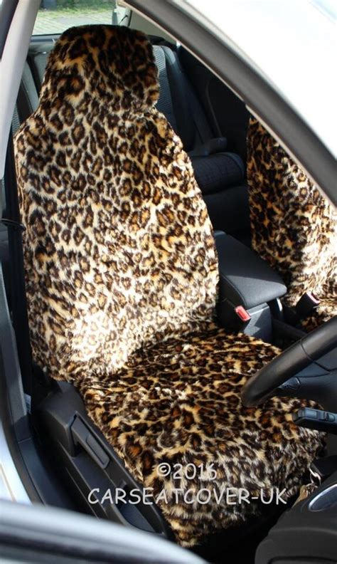 For Vw Taigo Leopard Faux Fur Furry Car Seat Covers Full Set Ebay