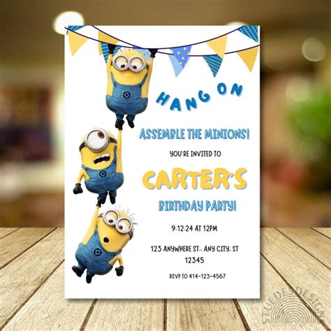 Minions Birthday Invitation, Minions Birthday Invite, Digital Minions ...