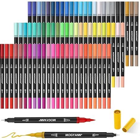 Ohuhu Filzstifte Doppelseitig 100 Farben Dual Brush Pen Set für