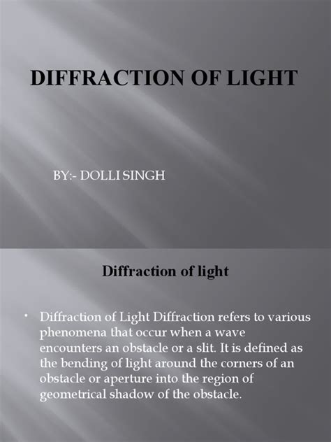 Diffraction of Light | PDF