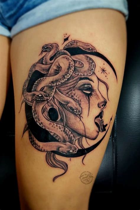 Minimalistic Medusa Tattoo And Stencil Art