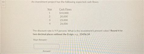 Solved An Investment Project Has The Following Expected Cash Chegg