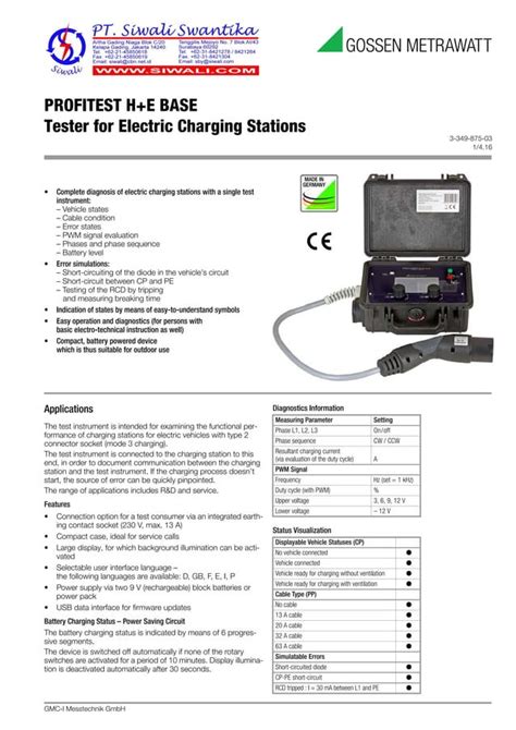 Data Teknis Gossen Metrawatt Installation Tester Profitest H E Base Pdf