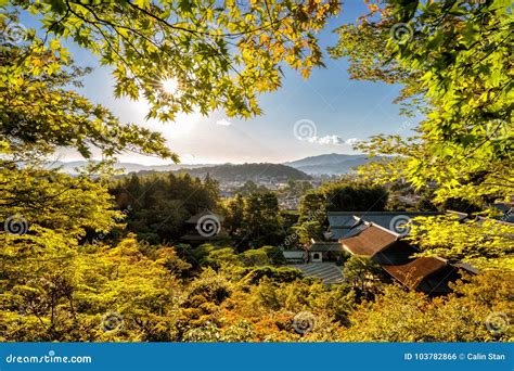 Kyoto Temples in Autumn with Temples an Japanese Garden Visible Stock ...