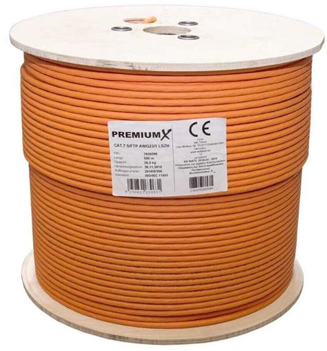 PremiumX CAT 7 S FTP Verlegekabel 500m Orange Ab 264 90