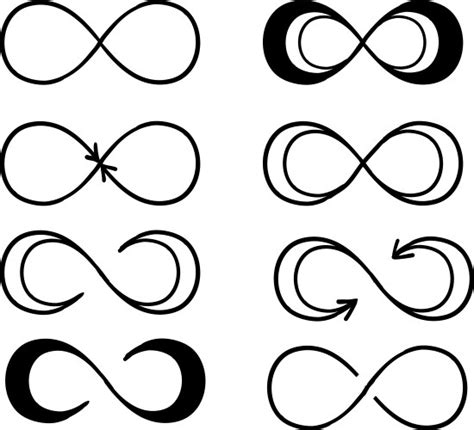 Infinity Symbols Eternal Limitless Endless Vector Image