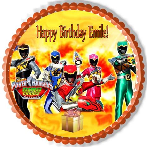 POWER RANGERS Dino Charge 1 Edible Birthday Cake Topper Power Ranger