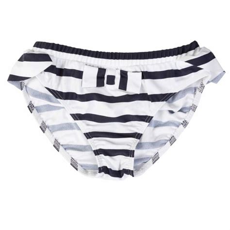 Zoe Bikini Pants White Blue Petit Crabe