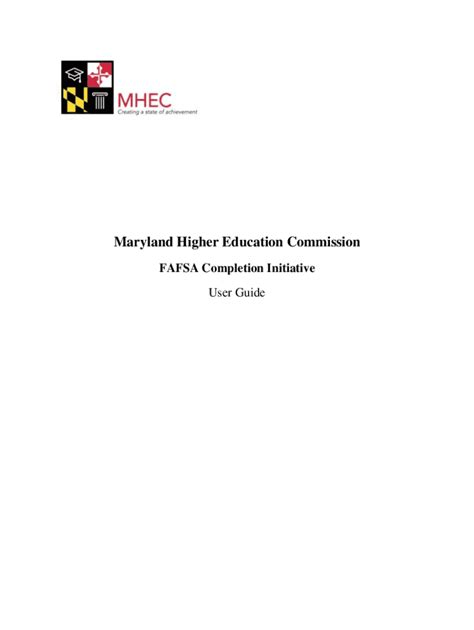 Fillable Online Mhec Maryland Fafsa Completion Initiative Fax Email