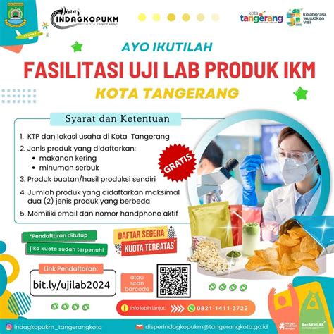 Pemkot Pemkot Tangerang Buka Pendaftaran Uji Laboratorium Produk IKM