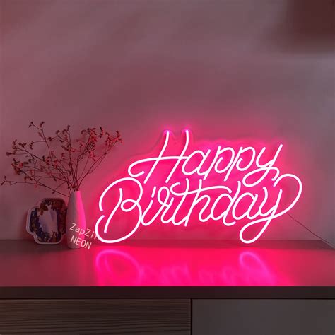 Happy Birthday Neon Sign, Happy Birthday Banner, Custom Neon Sign, Party Sign,birthday Party ...