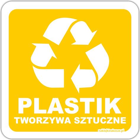 Naklejka Na Kosz Do Segregacji Odpad W Plastik Tworzywa Sztuczne Cm