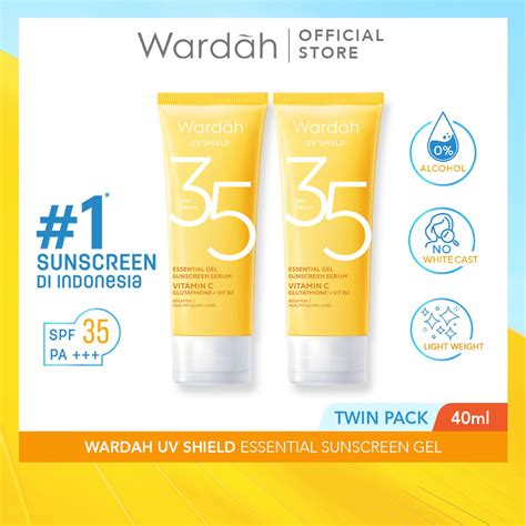 Jual Wardah Uv Shield Sunscreen Spf 35 Gel 40ml Shopee Indonesia