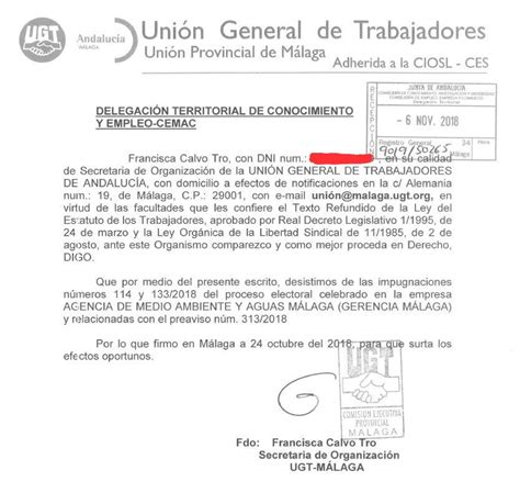 Cgt Amaya Andalucia On Twitter Ugt Retira La Impugnaci N Interpuesta