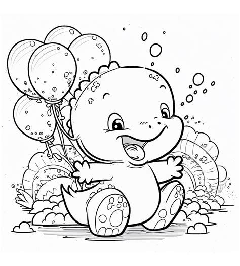 20 Cute Dinosaur Coloring Pages for Kids, Dinosaur Coloring Pages, Baby ...