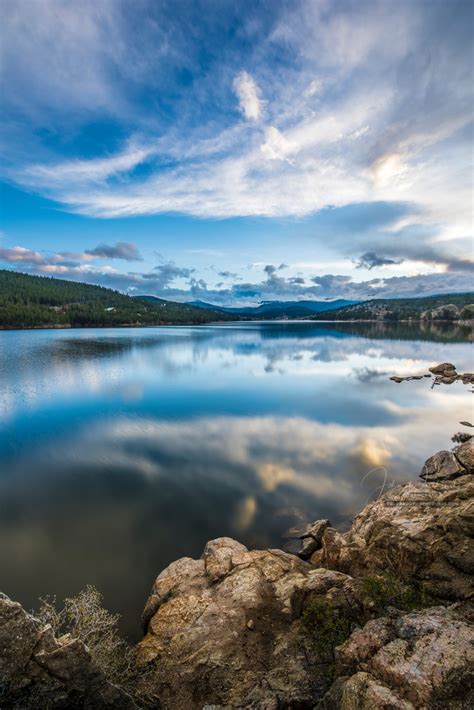 Long Exposure Photography Boulder Colorado Reservoir Cloud Reflections