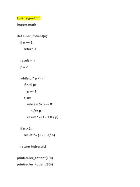 Euler Algorithm | PDF