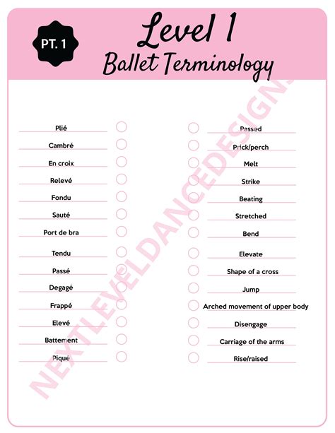 Ballet Vocabulary Quiz Test for Ballet Class With Answer Key - Etsy