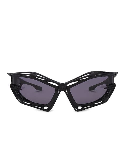 Givenchy Giv Cut Cage Sunglasses In Matte Black And Smoke Fwrd