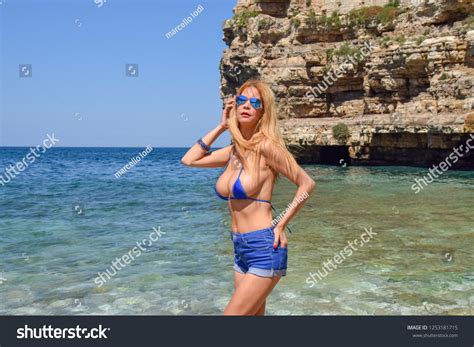 Sexy Blonde Model Bikini On Beach Stock Photo Edit Now