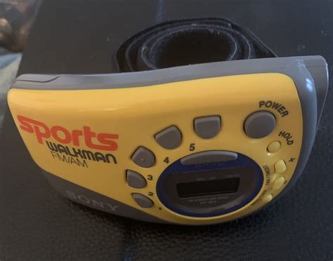 Vintage Yellow Sony Sports Walkman Srf M Fm Am Radio Armband Retro