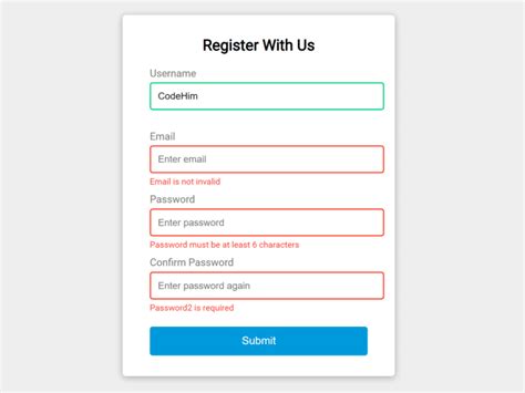 Form Validation In Javascript Code — Codehim