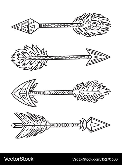 Native American Arrow Drawing Vector