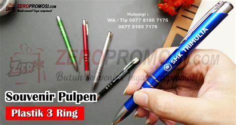 Souvenir Pulpen Plastik Pen Ring Custom Promosi Zeropromosi