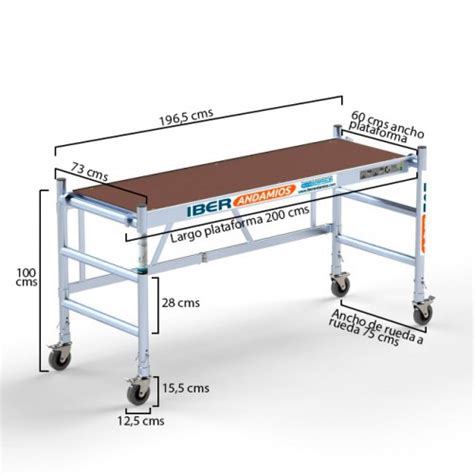 Andamio De Trabajo Plegable Ready Cms Metros Altura Trabajo
