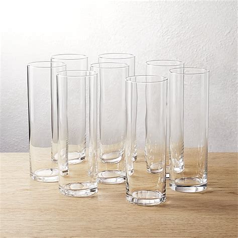 Set Of 8 Cylinder Champagne Flutes Cb2