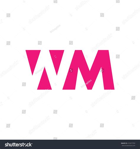 wm logo vector graphic branding letter stock vector royalty