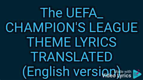 UEFA Champions League Anthem Lyrics - Download & Sing Along!