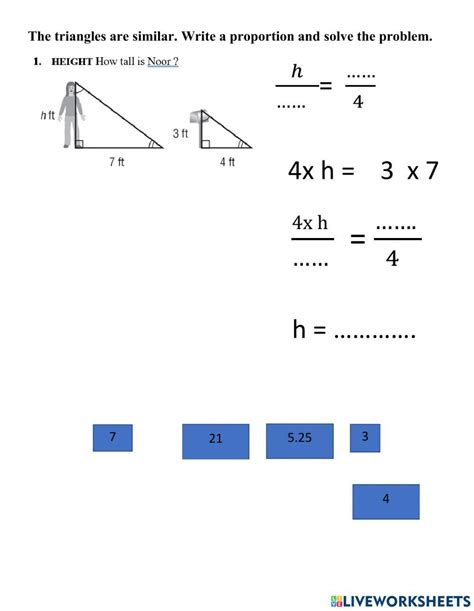 Indirect Measurement Examples Geometry Concepts Worksheets Library