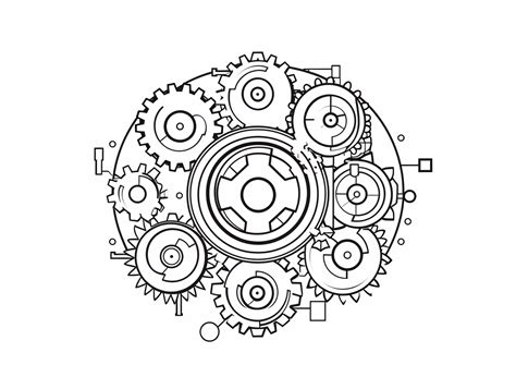 Steampunk Gears Coloring Coloring Page