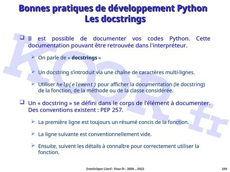 Le Langage Python Bonnes Pratiques De D Veloppement Python Les Docstrings