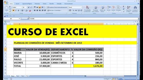 Como calcular comissões de vendas na Planilha Excel Controle Hot Sex