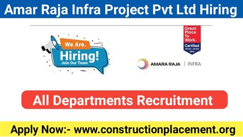 Amar Raja Infra Project Multiple Positions Hiring 2023 Civil Engineer