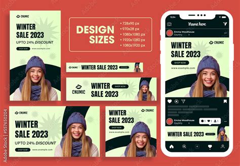 Winter Sale 2023 Banner Ads Stock Template | Adobe Stock