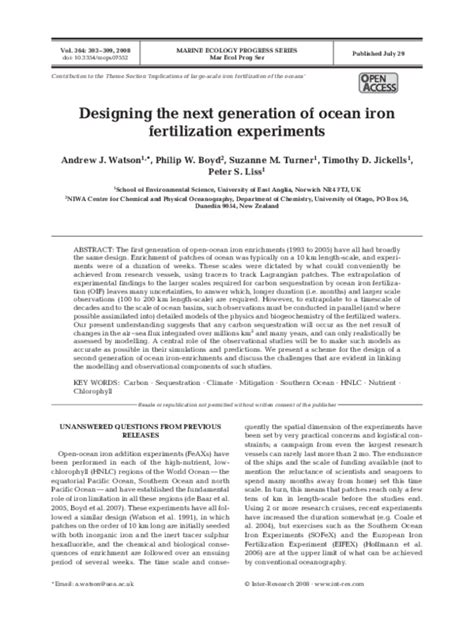 (PDF) Designing the next generation of ocean iron fertilization ...