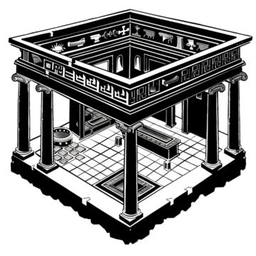 Ancient Roman Hypocaust Floor Heating System Clip Art Black Silhouette Diagram, Ancient, Black ...